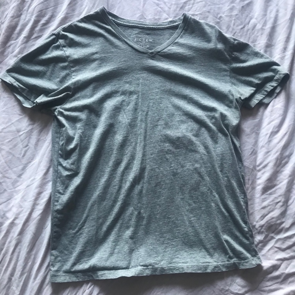 Gray J Crew L Slim Fit Washed V-neck T-shirt
